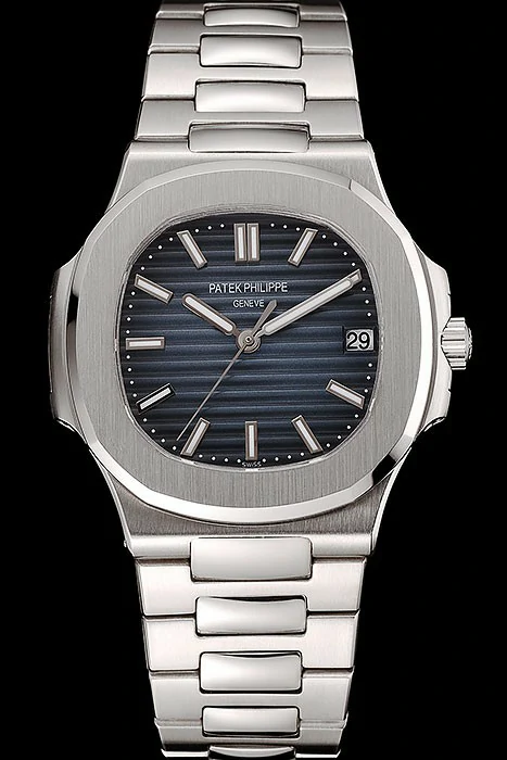 Patek Philippe Nautilus Black Blue Dial Stainless Steel Bracelet new124564