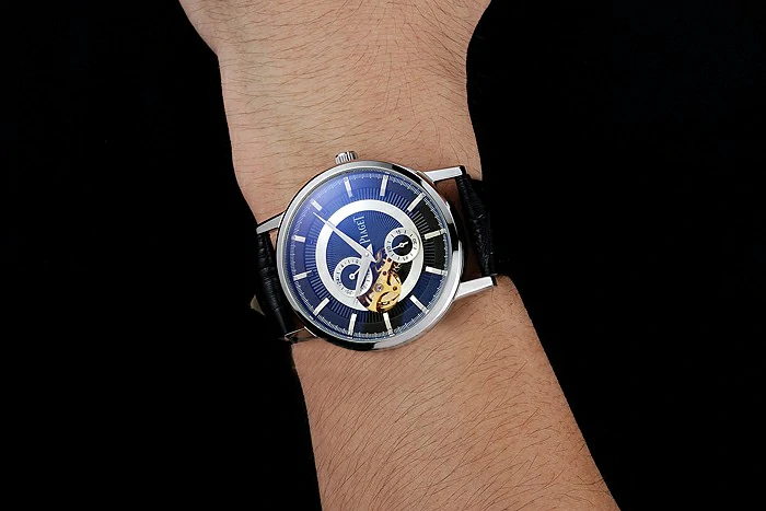 Piaget Altiplano Black Dial Silver Case Black Leather Bracelet new124893