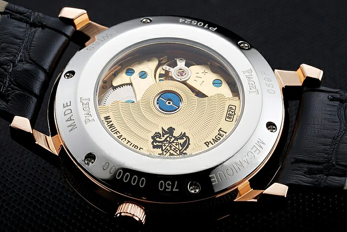 Piaget Altiplano Black Dial Gold Case Black Leather Bracelet new124894