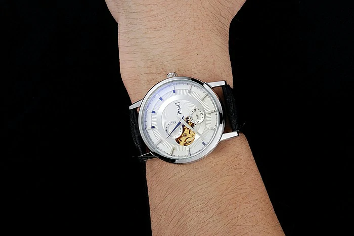 Piaget Altiplano White Dial Silver Case Black Leather Bracelet new124895