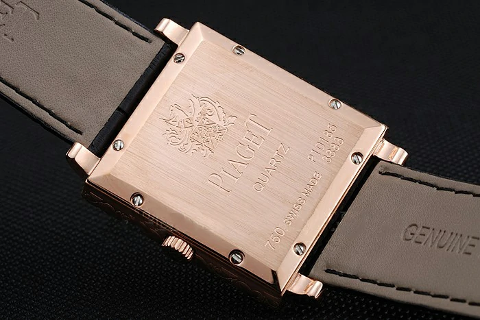 Piaget Emperador Limited Edition Black Dial Engraved Gold Case Black Leather Bracelet new125134