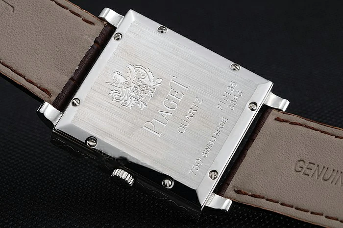 Piaget Emperador Limited Edition White Dial Engraved Silver Case Brown Leather Bracelet new125135