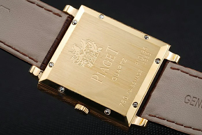 Piaget Emperador Limited Edition White Dial Engraved Gold Case Brown Leather Bracelet new125136