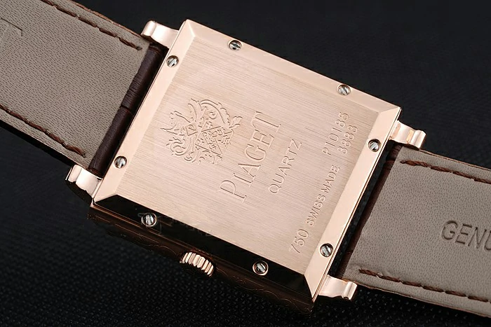 Piaget Emperador Limited Edition White Dial Engraved Rose Gold Case Brown Leather Bracelet new125137