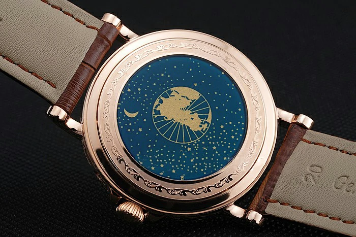 Patek Philippe Perpetual Calendar Retrograde Date White Dial Engraved Rose Gold Case Brown Leather Bracelet new125145
