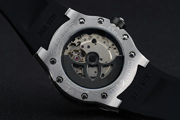 Richard Mille RM 033 Extra Flat Automatic Diamond Case Black Rubber Bracelet new125398
