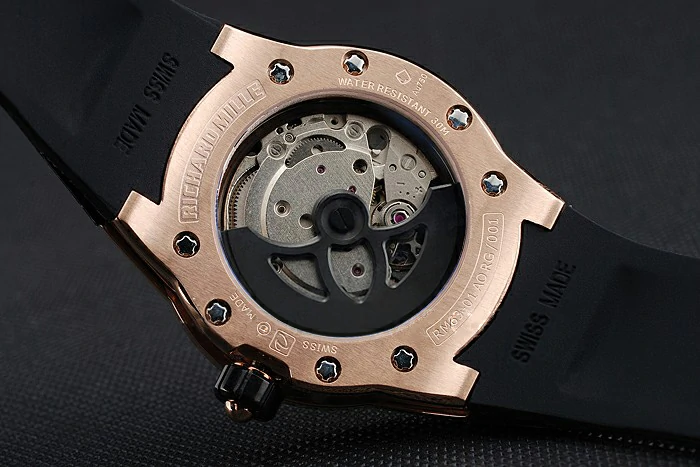 Richard Mille RM 033 Extra Flat Automatic Gold Case Black Rubber Bracelet new125399