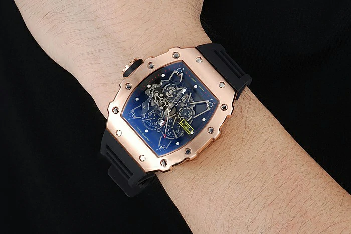 Richard Mille RM 35 01 Rafael Nadal Gold Case Black Rubber Bracelet new125400