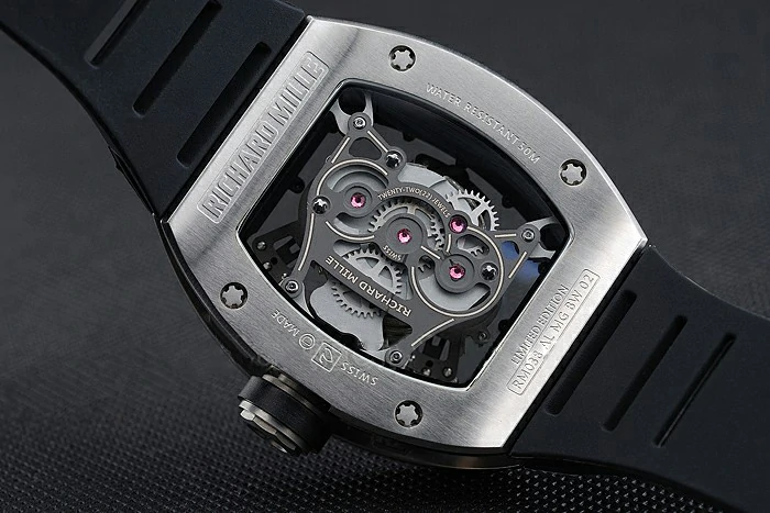 Richard Mille RM 038 Bubba Watson Tourbillion Silver Case Black Rubber Bracelet new125405