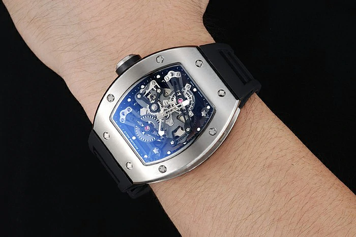 Richard Mille RM 038 Bubba Watson Tourbillion Silver Case Black Rubber Bracelet new125405