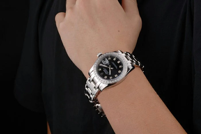 Rolex DateJust Black Dial Diamond Bezel Stainless Steel Bracelet new13601