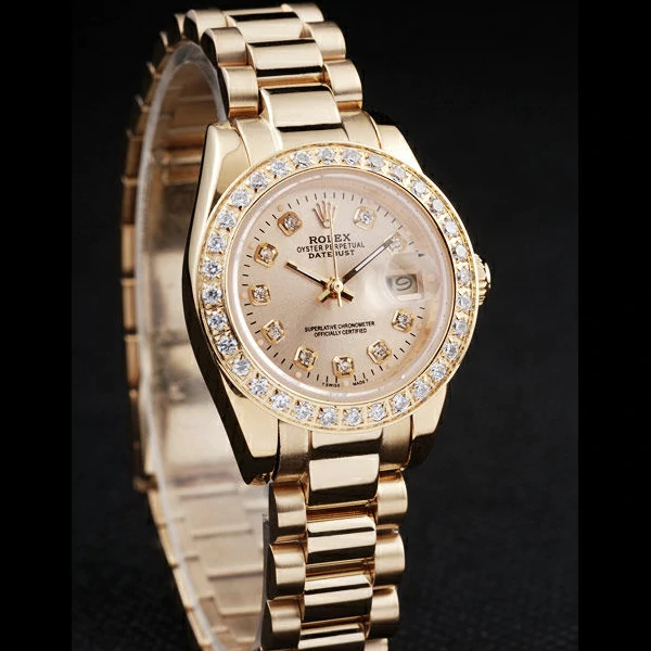 Rolex Datejust Yellow Gold Plated Stainless Steel Diamond Plated new58014