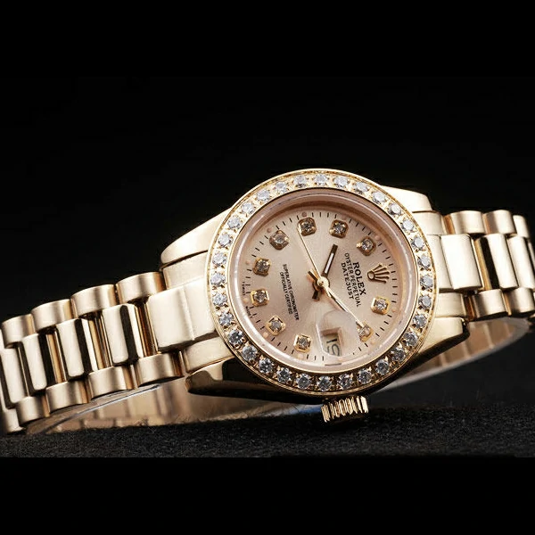 Rolex Datejust Yellow Gold Plated Stainless Steel Diamond Plated new58014