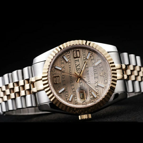 Rolex DateJust Two Tone Stainless Steel Gold PlatedGold Dial new58028