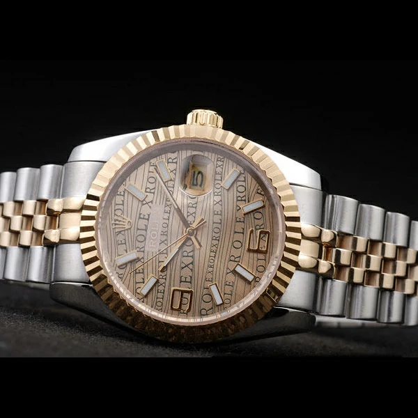Rolex DateJust Two Tone Stainless Steel Gold PlatedGold Dial new58028