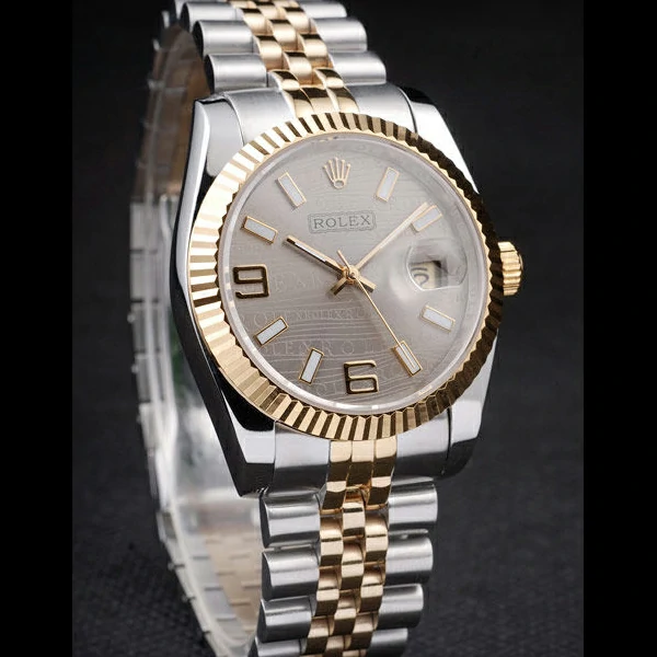 Rolex DateJust Two Tone Stainless Steel Gold Plated Silver Dial new58029