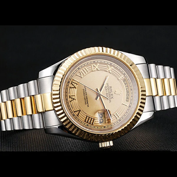 Rolex Day Date Two Tone Stainless Steel Gold Plated Gold Dial new58030