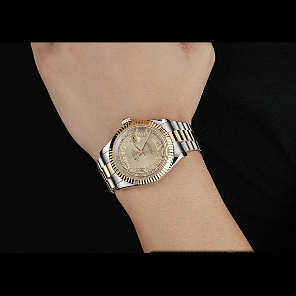 Rolex Day Date Two Tone Stainless Steel Gold Plated Gold Dial new58030