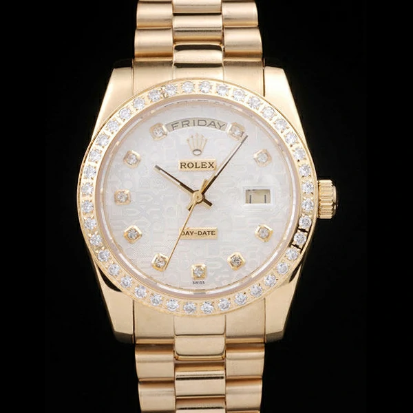Rolex Day Date Yellow Gold Plated Stainless Steel White Dial new58031
