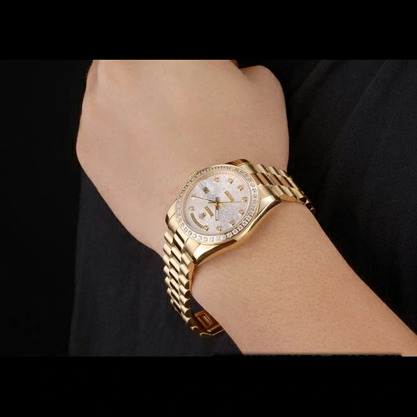 Rolex Day Date Yellow Gold Plated Stainless Steel White Dial new58031