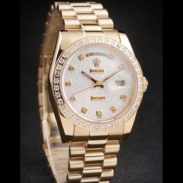 Rolex Day Date Yellow Gold Plated Stainless Steel White Dial new58031