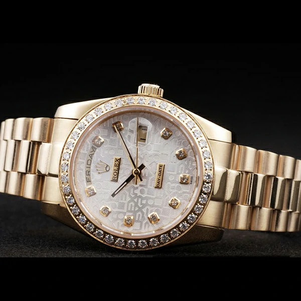 Rolex Day Date Yellow Gold Plated Stainless Steel White Dial new58031