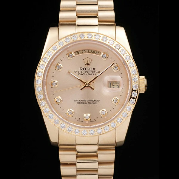 Rolex Day Date Yellow Gold Plated Stainless Steel Gold Dial new58032