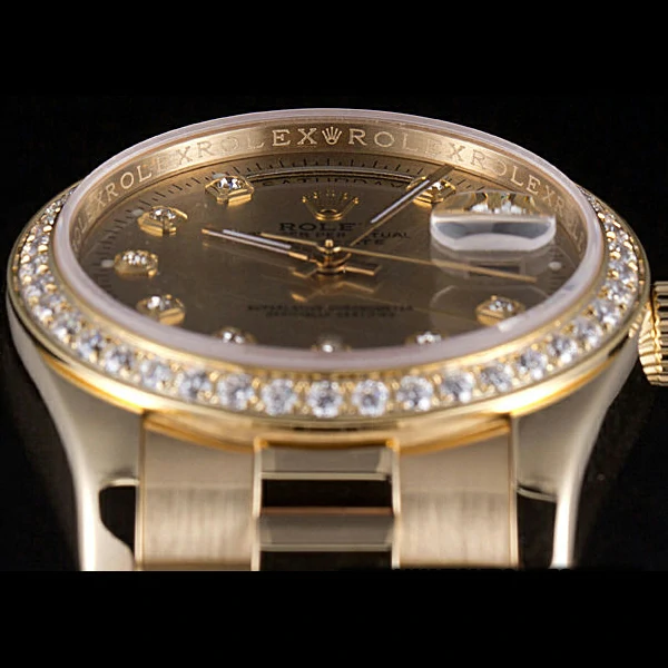 Rolex Day Date Yellow Gold Plated Stainless Steel Gold Dial new58032