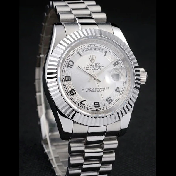 Rolex Day Date Polished Stainless Steel White Dial new58033