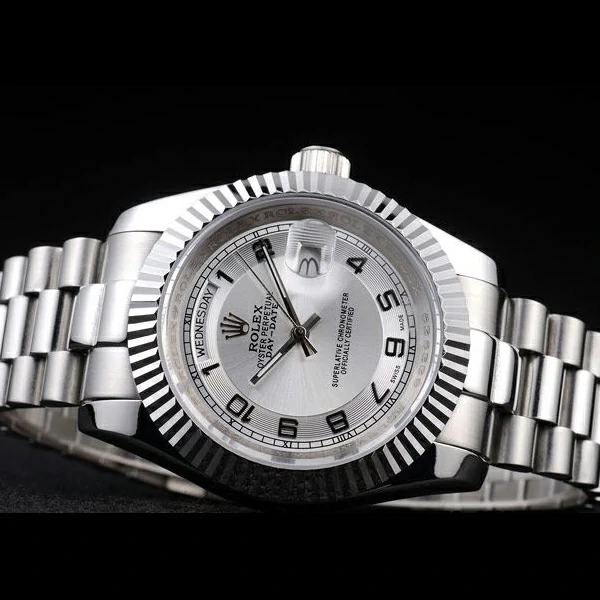Rolex Day Date Polished Stainless Steel White Dial new58033