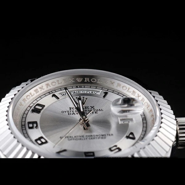 Rolex Day Date Polished Stainless Steel White Dial new58033