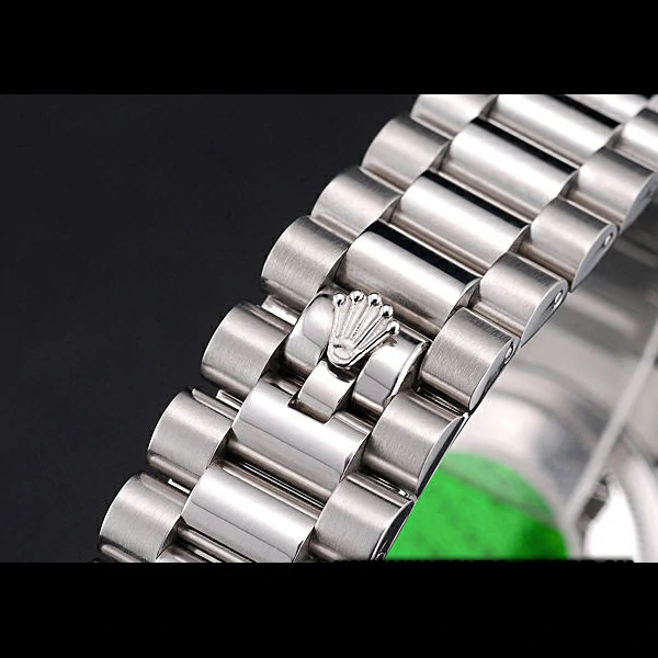 Rolex Day Date Polished Stainless Steel Silver Dial new58035