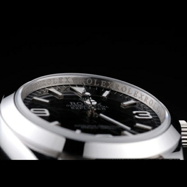 Rolex Explorer Polished Stainless Steel Black Dial new58037