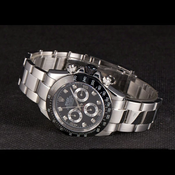 Rolex Daytona Stainless Steel Black Enameled Black Dial new58045