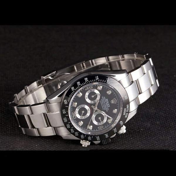 Rolex Daytona Stainless Steel Black Enameled Black Dial new58045