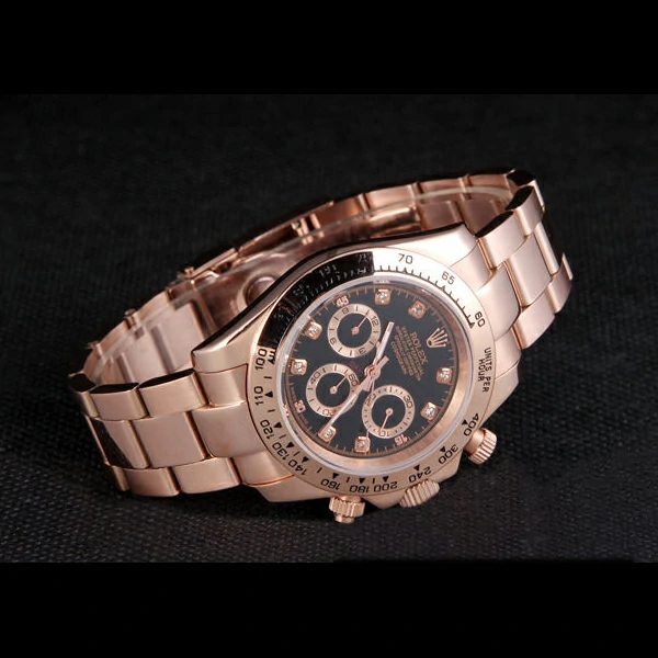 Rolex Daytona Rose GoldPlated Stainless Steel Black Dial new58048