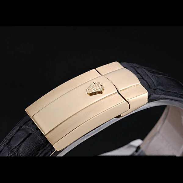 Rolex Daytona Black Patent Leather Yellow Gold Enameled new58049
