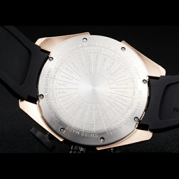 Porsche Regulator Power Reserve Rose Gold Case Yellow Dial new58115