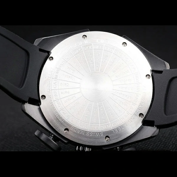 Porsche Regulator Power Reserve Black Case Red Dial new58116