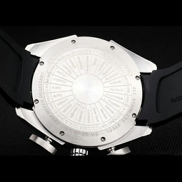 Porsche Regulator Power Reserve Silver Case Yellow Dial new58118