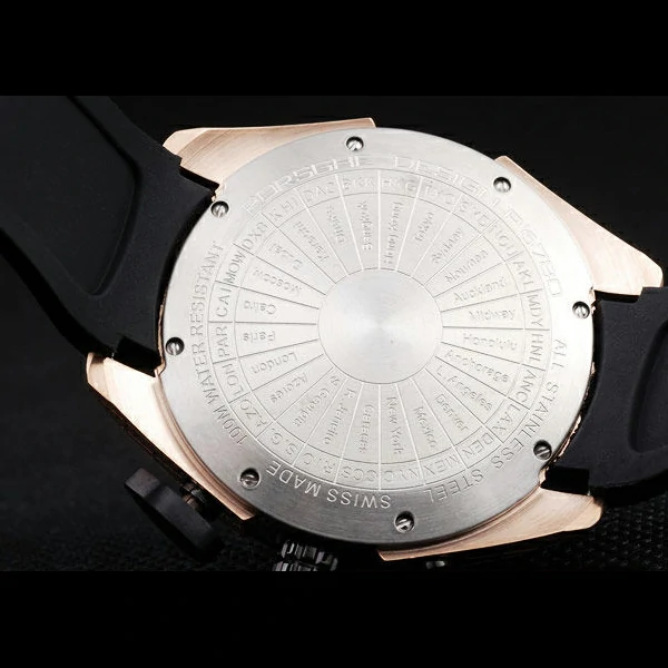 Porsche Regulator Power Reserve Rose Gold Case Black Dial new58119
