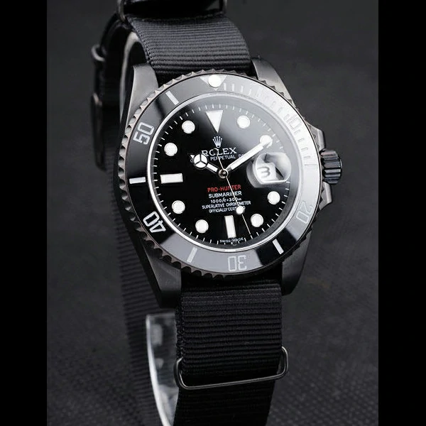 Rolex Submariner Pro Hunter Black Fabric Strap Black Dial new58154