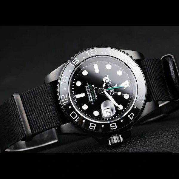 Rolex GMT Master II Pro Hunter Black Fabric Strap Black Dial new58155