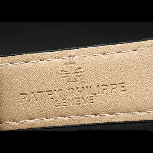 Patek Philippe Geneve Calatrava Crystal Studded Hour Marker Black Dial Black Leather Strap new58228