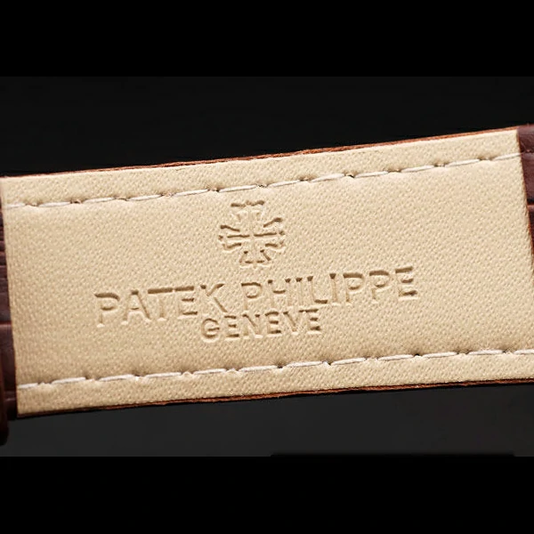Patek Philippe Geneve Calatrava Crystal Studded Hour Marker White Dial Brown Leather Strap new58229