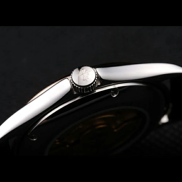Patek Philippe Geneve Calatrava Crystal Studded Hour Marker White Dial Brown Leather Strap new58229