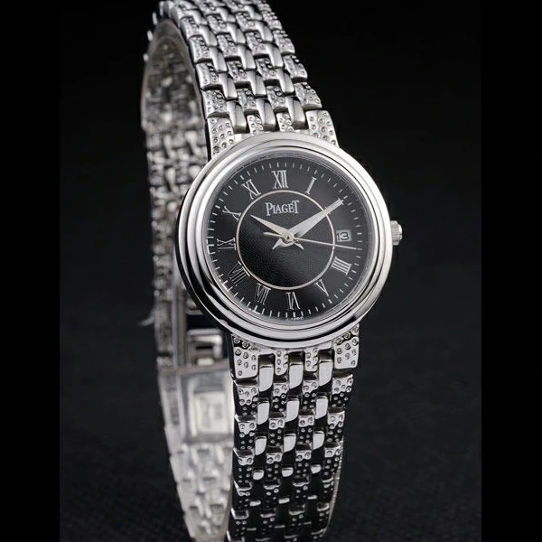 Piaget Traditional Stainless Steel Case Black Roman Dial new58237