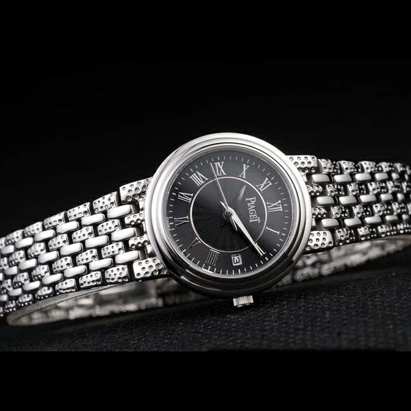 Piaget Traditional Stainless Steel Case Black Roman Dial new58237