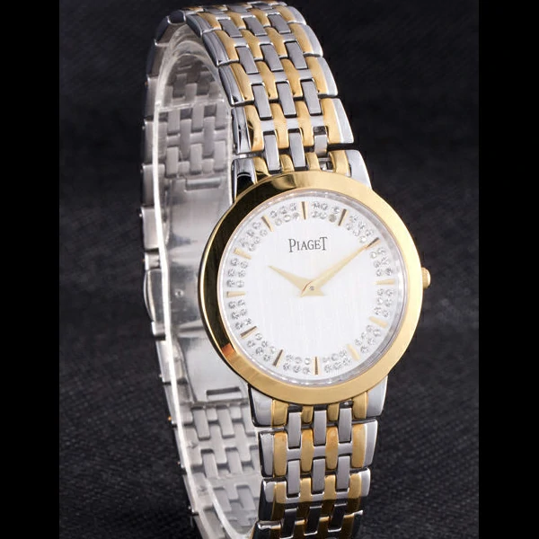 Piaget Traditional Gold Case Double Studded Minute Markers White Dial new58239