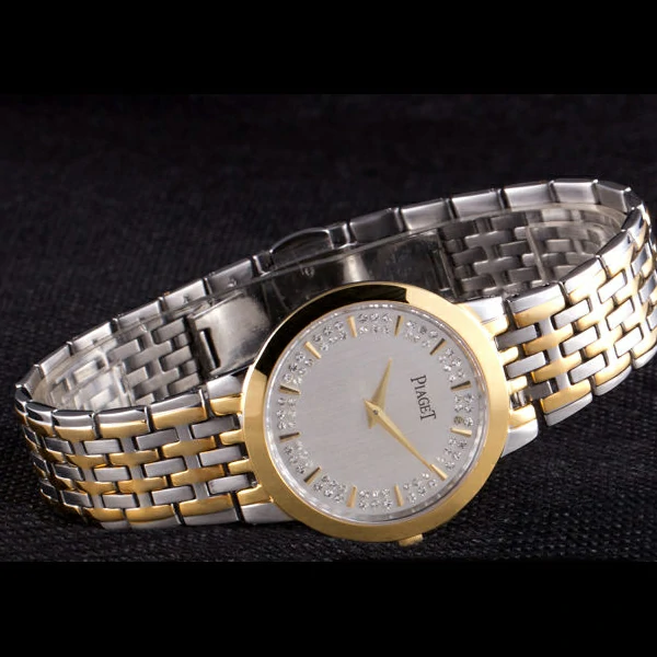 Piaget Traditional Gold Case Double Studded Minute Markers White Dial new58239